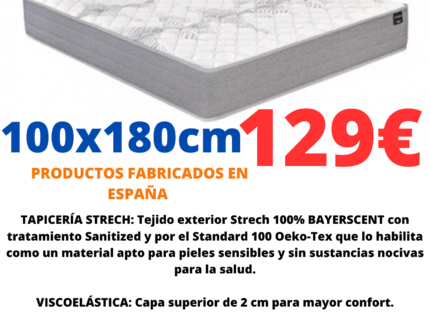 100x180 Visco-latex mattress 100×180 cm 25 cm thick individual cheap