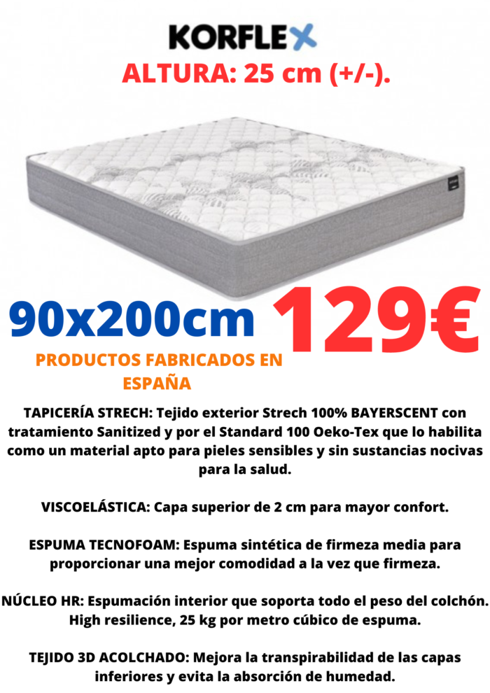 90x200 Visco Latex Mattress 90×200 cm.