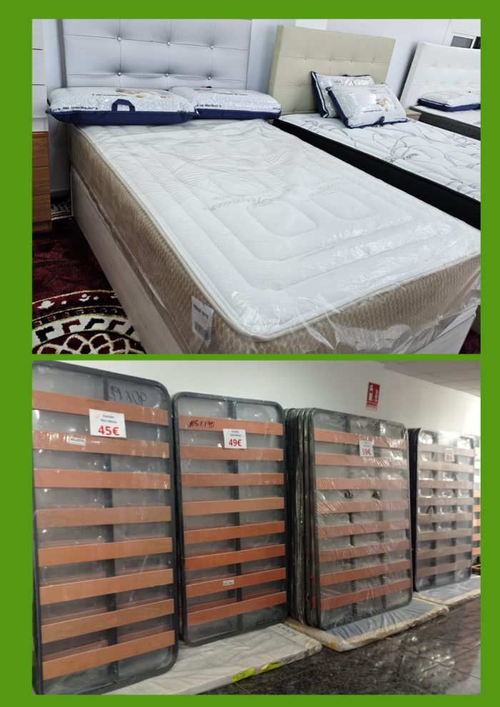Complete Set of Mattress_Bed Base 120×190 cm Exceptional Offer: Complete Set of Mattress + Bed Base + Legs of 120×190 cm from Only €189