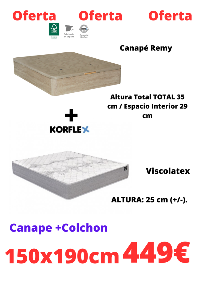 canapecolchon-150x190cm Offer! Mattress + canapé 150x190cm for €449