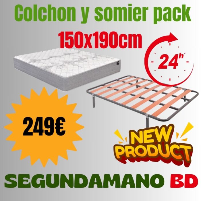 Colchon y somier pack 135x190cm Colchón y somier pack 135x190cm
