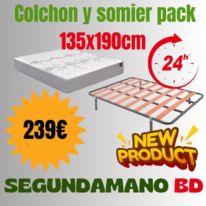 Colchon y somier pack 135x190cm Colchon y somier pack 135x190cm