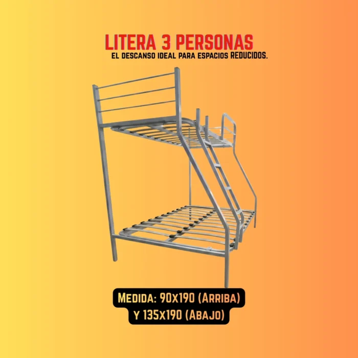 Litera 3 personas frente Litera 3 personas frente