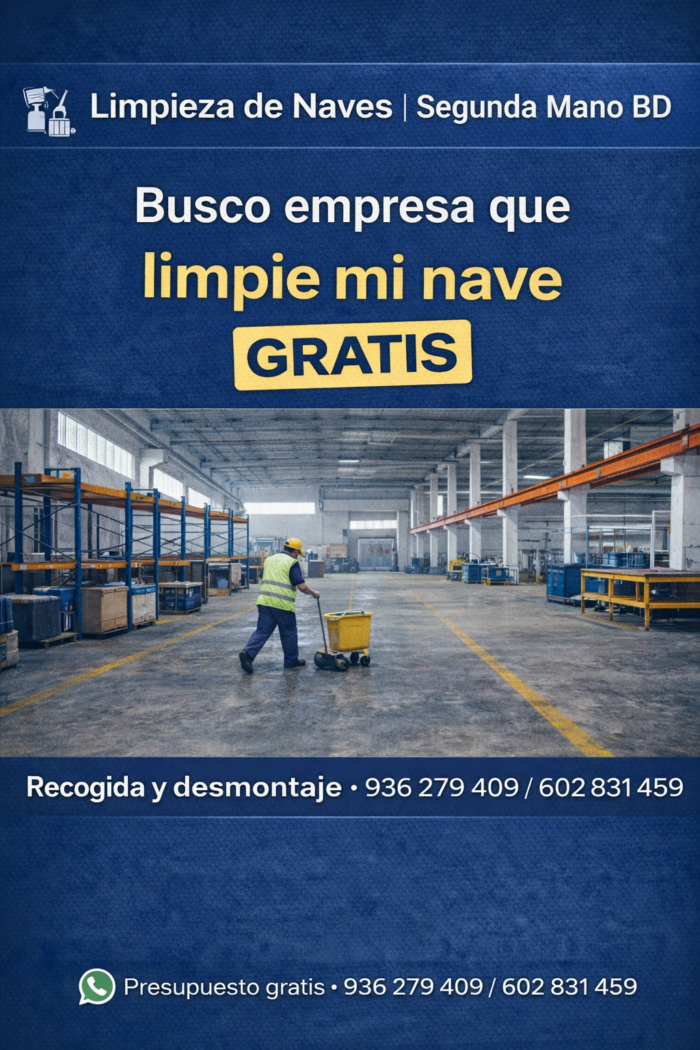 Empresa que limpie naves sin coste. Empresa que limpie naves sin coste.